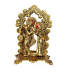 Gold oxidized metal Radha Krishna idol, intricately crafted with elegant details, ideal for home decor, altar, or as a thoughtful gift.