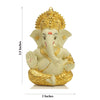 Handcrafted gold-plated Ganesha idol made of ceramic, symbolizing protection and good fortune, ideal for car interiors and altars.