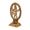 Gold-plated Nataraja statue, intricately crafted metal idol of Lord Shiva, showcasing divine energy and grace, ideal for home decor and altars.