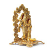 Gold-plated Radha Krishna statue playing the flute, intricately designed with an antique finish, ideal for home decor or as a thoughtful gift.
