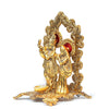 Gold-plated Radha Krishna statue playing the flute, intricately designed with an antique finish, ideal for home decor or as a thoughtful gift.