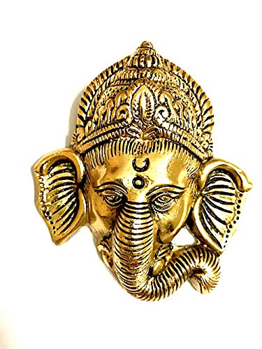 Handcrafted brass Ganesha idol, 400 grams, symbolizing good luck, success, and prosperity, ideal for home altar or as a thoughtful gift."