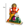 Handcrafted brass Ganesha idol, 200 grams, measuring 5.3x1.6x7 cm, perfect for car dashboard, symbolizing wisdom, prosperity, and protection."