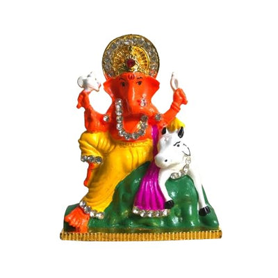 Handcrafted brass Ganesha idol, 200 grams, measuring 5.3x1.6x7 cm, perfect for car dashboard, symbolizing wisdom, prosperity, and protection."Handcrafted brass Ganesha idol, 200 grams, measuring 5.3x1.6x7 cm, perfect for car dashboard, symbolizing wisdom, prosperity, and protection."