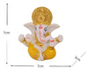 Handcrafted resin Ganesha idol measuring 7x7x3 cm, ideal for car dashboards, home decor, and gifting.