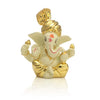 Handcrafted gold-plated Ganesha idol made from ceramic, symbolizing prosperity and positivity, perfect for home decor and altars.