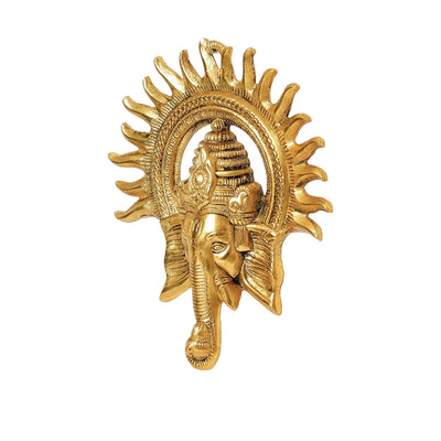Handcrafted metal Ganesha idol for home decor or altar, symbolizing prosperity and wisdom, 9x6x8 cm, 400g, perfect for Hindu faith and gifting.