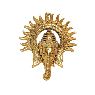Handcrafted metal Ganesha idol for home decor or altar, symbolizing prosperity and wisdom, 9x6x8 cm, 400g, perfect for Hindu faith and gifting.
