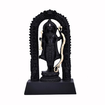 Handcrafted Ram Lalla Idol, 10L x 5W x 17H cm, made of high-quality resin, showcasing intricate details of Lord Ram, perfect for altars
