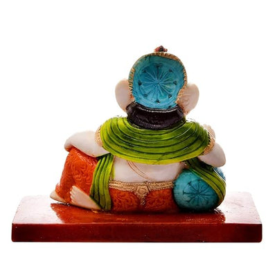 Handcrafted resin Ganesha idol, 400 grams, 15x20x30 cm, ideal for home decoration, spiritual altars, and gifting, symbolizing wisdom and prosperity."