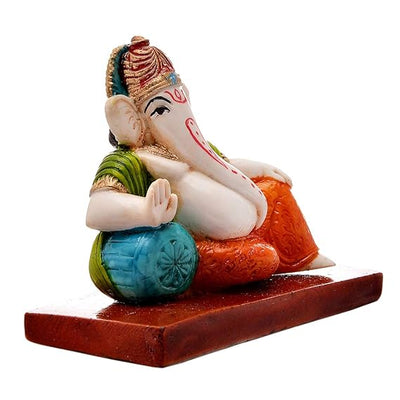 Handcrafted resin Ganesha idol, 400 grams, 15x20x30 cm, ideal for home decoration, spiritual altars, and gifting, symbolizing wisdom and prosperity."
