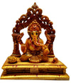 Handcrafted resin Ganesha idol, 426 grams, measuring 10.2x5.1x11.4 cm, ideal for home temple, symbolizing wisdom, prosperity, and divine blessings."