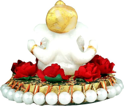 Handcrafted resin Ganesha idol, 21x11 cm, 500g, perfect for car dashboard or home decor. Symbol of blessings, protection, and prosperity.
