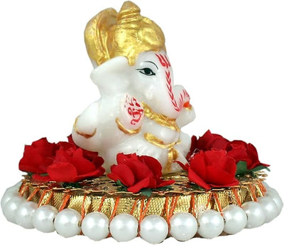 Handcrafted resin Ganesha idol, 21x11 cm, 500g, perfect for car dashboard or home decor. Symbol of blessings, protection, and prosperity.
