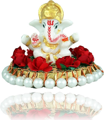 Handcrafted resin Ganesha idol, 21x11 cm, 500g, perfect for car dashboard or home decor. Symbol of blessings, protection, and prosperity.