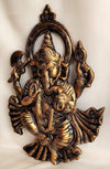 Handmade Aluminium Ganesha wall hanging, 25 cm x 2 cm x 36 cm, featuring intricate details for spiritual decor