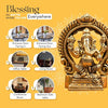 Handmade brass Ganesha idol, 375g, 6.6x3x8.7 cm, intricately crafted for home decor or altar, symbolizing wisdom and prosperity."