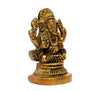 Handmade brass Ganesha idol for home decor, symbolizing wisdom and prosperity, perfect for altars or as a thoughtful gift.