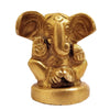 Handmade brass Ganesha idol showpiece, ideal for altar or home decor, symbolizing prosperity and blessings