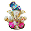 "Handmade ceramic Ganesha idol, beautifully crafted, ideal for dashboard decoration, symbolizing wisdom and protection."