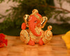 Handmade ceramic Ganesha idol, beautifully crafted showpiece symbolizing wisdom and prosperity, perfect for home decor or altar.