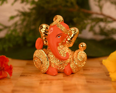 Handmade ceramic Ganesha idol, beautifully crafted showpiece symbolizing wisdom and prosperity, perfect for home decor or altar.