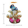 "Handmade ceramic Ganesha idol, beautifully crafted, ideal for dashboard decoration, symbolizing wisdom and protection."