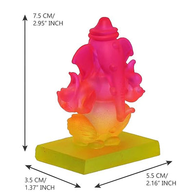 "Handmade Ganesha idol showpiece in crystal, featuring intricate details and elegance, perfect for home decor, altars, or as a thoughtful gift."