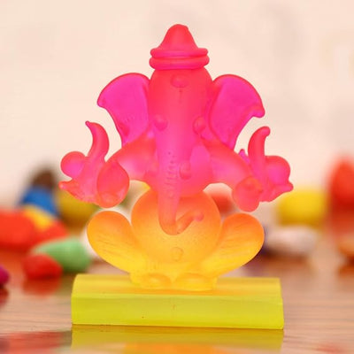 "Handmade Ganesha idol showpiece in crystal, featuring intricate details and elegance, perfect for home decor, altars, or as a thoughtful gift."