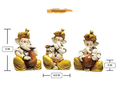Handmade Ganesha idol made of premium resin, showcasing intricate details, perfect for home decor and spiritual altars.