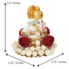 Handmade Ganesha idol crafted from durable resin, weighing 400 grams, measuring 8x8x8 cm, ideal for home altar or car décor, symbolizing wisdom and prosperity.