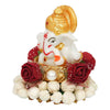 Handmade Ganesha idol crafted from durable resin, weighing 400 grams, measuring 8x8x8 cm, ideal for home altar or car décor, symbolizing wisdom and prosperity.