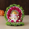 Handmade Ganesha idol made from durable resin, 600 grams, compact 15x10x15 cm size, perfect for home altar or car décor, symbolizing wisdom and prosperity.