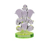 Handmade glass Ganesha idol, beautifully crafted as a showpiece, ideal for altars or car dashboards, showcasing intricate details and divine elegance.