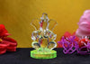Handmade glass Ganesha idol, beautifully crafted as a showpiece, ideal for altars or car dashboards, showcasing intricate details and divine elegance.