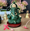 Handmade Ganesha idol made from high-quality resin, measuring 3.5 cm, symbolizing wisdom and prosperity, perfect for home decor and altars."