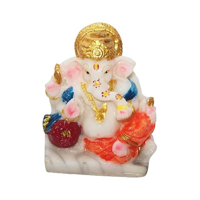 Handmade resin Ganesha idol, 8.5cm tall, beautifully detailed, ideal for home altar, car dashboard, or as a spiritual gift