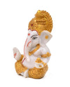 Handmade Ganesha idol in resin for car dashboard, measuring 5.1 cm x 5.1 cm x 7.6 cm, perfect for bringing blessings and positivity while driving
