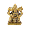 "Handmade Ganesha idol in metal for car dashboard, featuring intricate details and a sleek finish, perfect for inviting blessings on every journey."