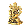 "Handmade Ganesha idol in metal for car dashboard, featuring intricate details and a sleek finish, perfect for inviting blessings on every journey."
