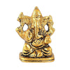 "Handmade Ganesha idol in metal for car dashboard, featuring intricate details and a polished finish, perfect for inviting blessings on every journey."