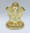 "Handmade Ganesha idol showpiece in poly resin, featuring intricate details and vibrant colors, perfect for home decor, altars, or as a thoughtful gift."