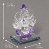 Handmade 200g glass Ganesha idol for car dashboard or home altar, symbolizing wisdom, prosperity, and peace in Hinduism.