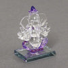 Handmade 200g glass Ganesha idol for car dashboard or home altar, symbolizing wisdom, prosperity, and peace in Hinduism.