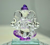 Handmade 240g glass Ganesha idol, symbolizing wisdom and prosperity, perfect for home or office decor and altars.