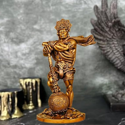 Handmade Lord Hanuman murti idol crafted from marble dust and resin, symbolizing strength and devotion, ideal for home, office, or altar.