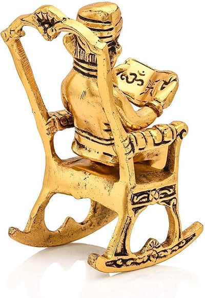 Handmade metal Ganesha showpiece, 13x5x8 cm, 550g, symbolizing wisdom and prosperity. Ideal for home decor, altar, or gifting.