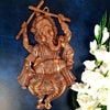 Handmade 820g metal Ganesha wall hanging, symbolizing wisdom and prosperity, perfect for home or office decor.
