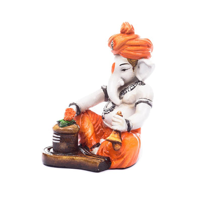 Handmade 300g Polyresin Ganesha idol for car dashboard or home altar, symbolizing wisdom, prosperity, and peace in Hinduism.