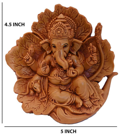 Handmade resin Ganesha idol, intricately designed, depicting Lord Ganesha in a majestic pose, perfect for home decoration and spiritual blessings."